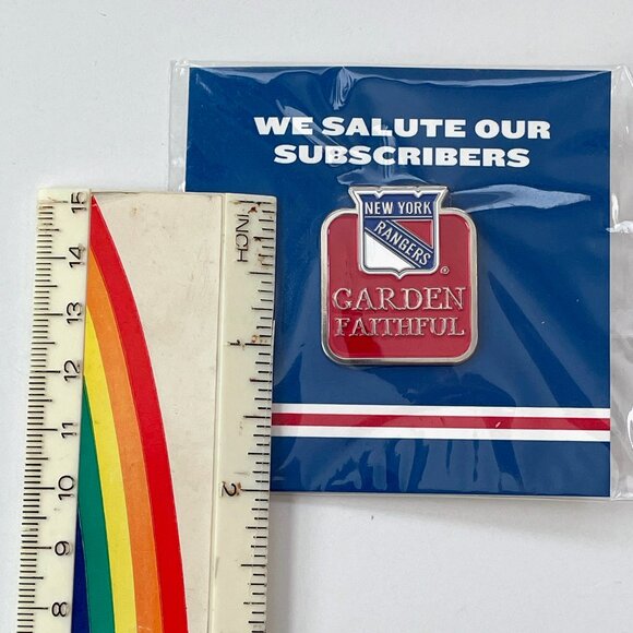 NY Rangers Scarf + MSG Garden Faithful Pin Hockey SGA Lot Let's Go New York NYR - Picture 15 of 15
